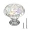 12 Pack Diamond Style Cabinet Knobs Clear Acrylic with Polished Silver Base and Screws